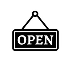 Open shop signboard.