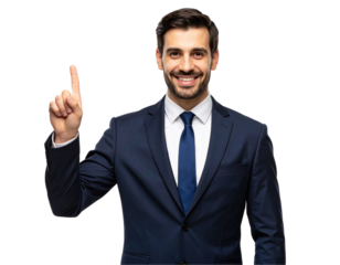 Businessman Pointing at Invisible Graph