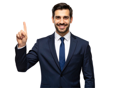 Businessman Pointing at Invisible Graph