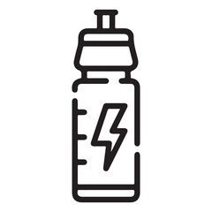 Energy Drink Can Icon - Sports Beverage with Lightning Bolt - White BG EPS 10