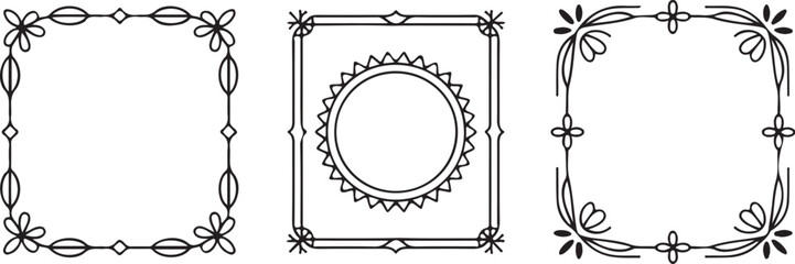 Hand-Drawn Ornamental Frames – Botanical Style

