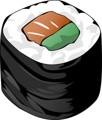 Sushi, rice wrapped in seaweed, Japanese cultural food	