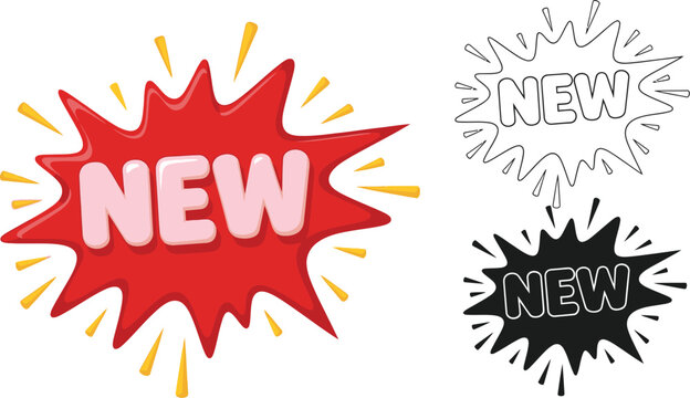 New arrival banner vector illustration, new product tag, new sale promotion, new offer sticker design