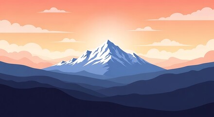 Majestic Mountain Peak at Sunrise