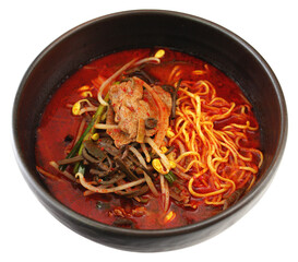 Spicy Korean Yukgaejang Ramen with Beef and Vegetables