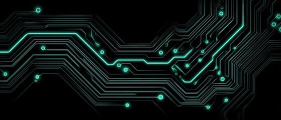 Abstract circuit board pattern in neon cyan glows subtly on a dark matte surface, creating a sleek futuristic phone wallpaper with tech-inspired energy.