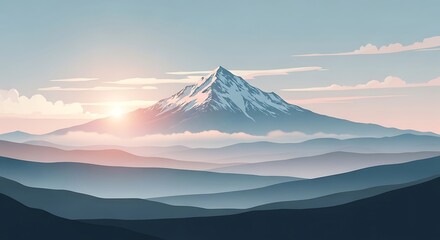 Majestic Sunrise Mountain Landscape
