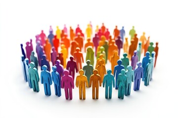 Abstract people icons grouped as community on white background
