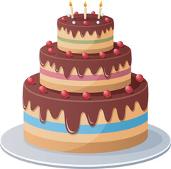 Birthday cake on a white background