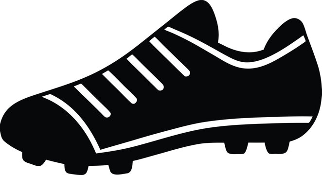 black soccer cleat with white stripes clip art preview