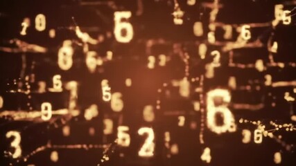 3D rendered motion graphic of glowing numbers, particles, and lines dynamically moving around a digital globe. Futuristic, high-tech particle effects with sleek, vibrant digital technology aesthetics - Powered by Adobe