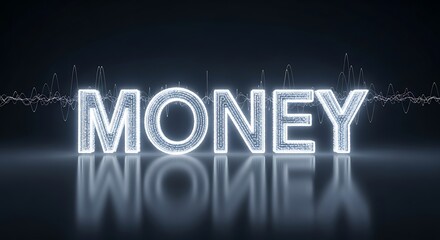 Money: A Glowing Digital Currency Concept