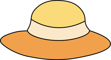 Summer Wide Brim Hat Vector Illustration