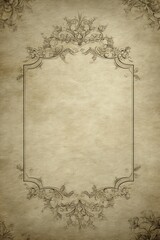 Antique Decorative Frame: Vintage Floral Ornament Design on Aged Paper Background