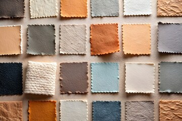 Fototapeta premium A collection of fabric swatches in various colors and textures