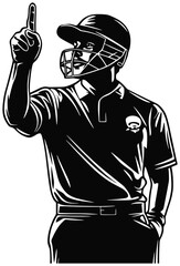 Cricket player pose silhouette