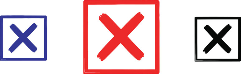 Obraz premium Red x mark symbol vector illustration for error wrong choice and cross sign design concept