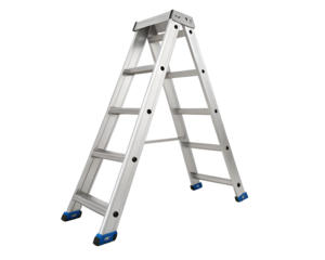 aluminum step ladder on white