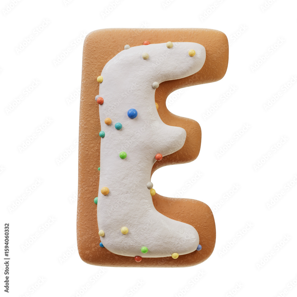 Fototapete 3d font.biscuit donut font concept. isometric alphabet. numbers and letters. 3d rendering isolated o