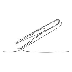 Straighteners icon, vector illustration design. Barbershop objects collection. Hair Styling continuous line drawing with shapes.