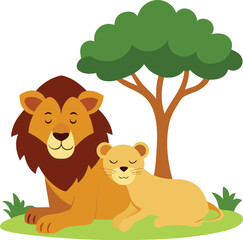 silhouette of a lion on white background 