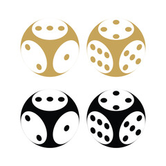 Dice cube, casino game logo vector template