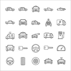 Car Icon Set Line Style Vehicle Graphics for Transportation and Automobile Designs This © Arpan