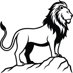 Obraz premium silhouette of a lion on white background 