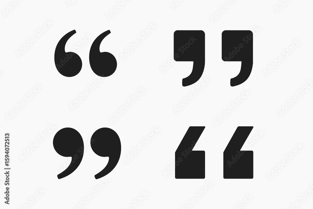 Fototapete quotation marks. round icons with color gradients