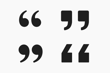 Quotation marks. Round icons with color gradients