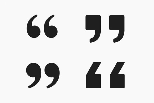 Quotation marks. Round icons with color gradients