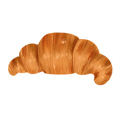 Delicious croissant illustration on transparent background