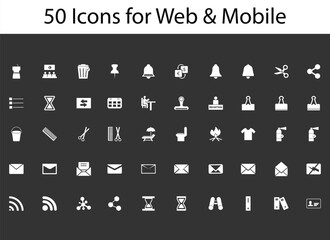 50 Minimal Line Icons for Web & Mobile UI/UX Design