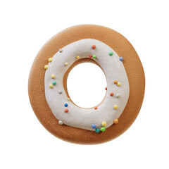 3D Font.Biscuit Donut Font Concept. Isometric Alphabet. Numbers And Letters. 3d rendering isolated...