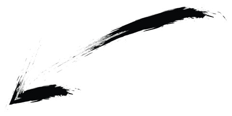 One red drawn arrow isolated on white .
