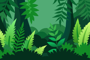 Forest Floor with Ferns, Leaves, and Natural Texture