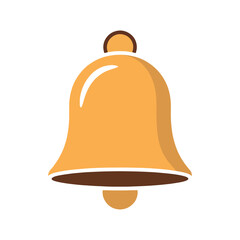Illustration of a Simple Golden Bell with Brown Accents Depicting Alert, Notification, or Celebration Symbolism