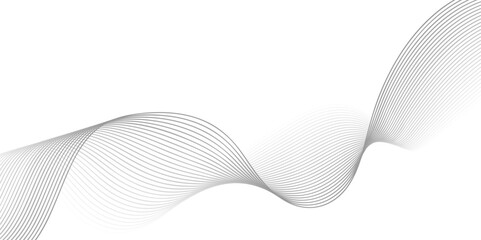 Abstract Grey Wavy Lines on Transparent Background – Minimal Tech Flow Design with Futuristic Data and Geometric Curves for Modern Innovation Templates