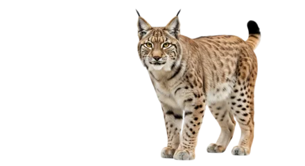 Keuken achterwand Lynx Eurasian lynx standing and looking forward isolated on transparent background  © Mdkudrat