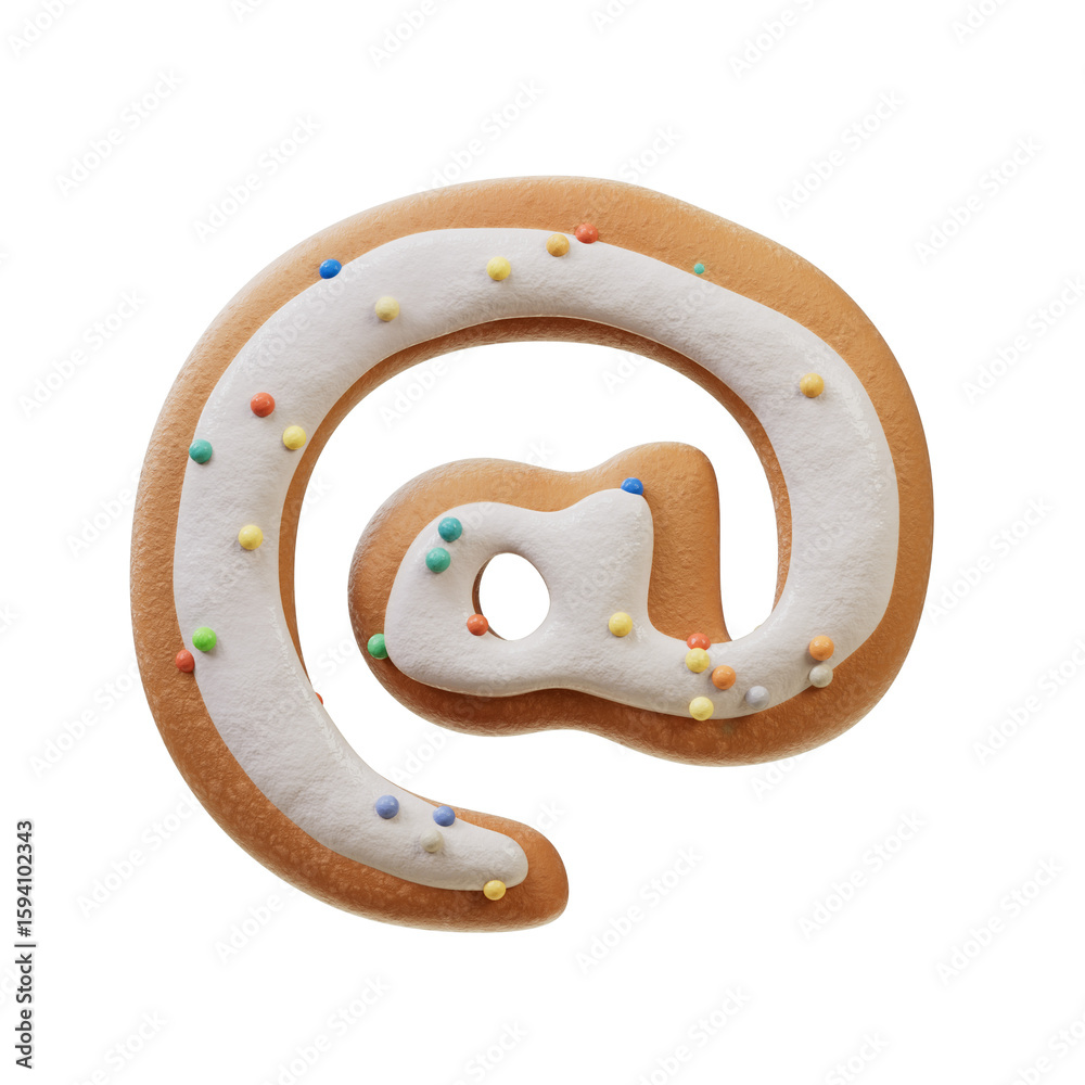 Fototapete 3d font.biscuit donut font concept. isometric alphabet. numbers and letters. 3d rendering isolated o