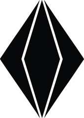 Black and white abstract geometric diamond shape vector