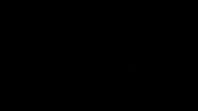 Circle fireworks animation black screen line blast shiny ellipse sparks ribbon pop-up seamless loop 4K flat vector cartoon motion graphics After Effects style circle burst random geometric explosion