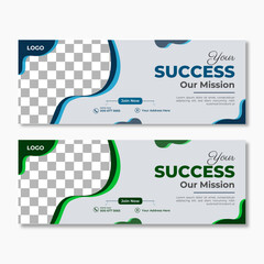 Modern Business Banner Template – Sleek, Professional Layout with Photo Placeholder for Social Media & Web Ads.