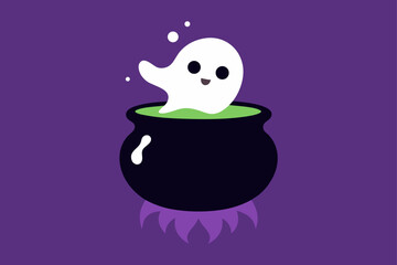 A spooky boo figure in a creepy hallway vector illustration