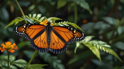 Fototapeta premium butterfly on flower