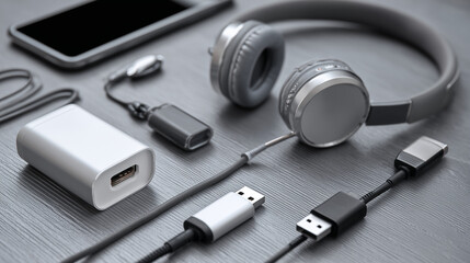 headphones and microphone