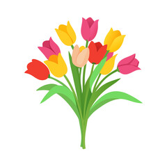 Fototapeta premium bouquet of colorful tulips