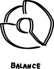 balance icon in doodle style