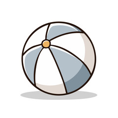 Vibrant beach ball perfect for summer design projects, vacation themes, or adding a pop of color to various creative works.