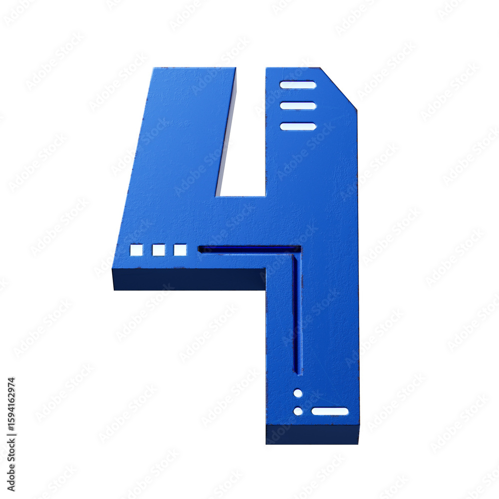 Fototapete futuristic style font concept. Numbers And Letters. 3d rendering isolated on black background